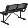 Global Industrial 48L Outdoor Steel Bench with Backrest, Perforated Metal, Black 695744BK